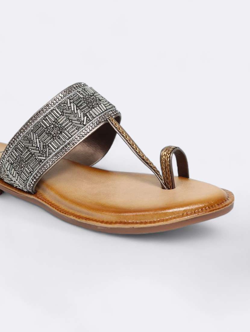 grey synthetic slip on sandals - 21500391 - Standard Image - 4