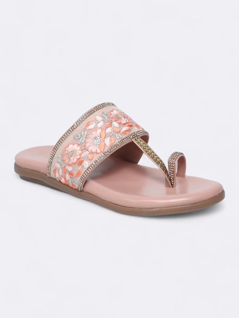 pink synthetic slip on sandals - 21500445 - Standard Image - 1