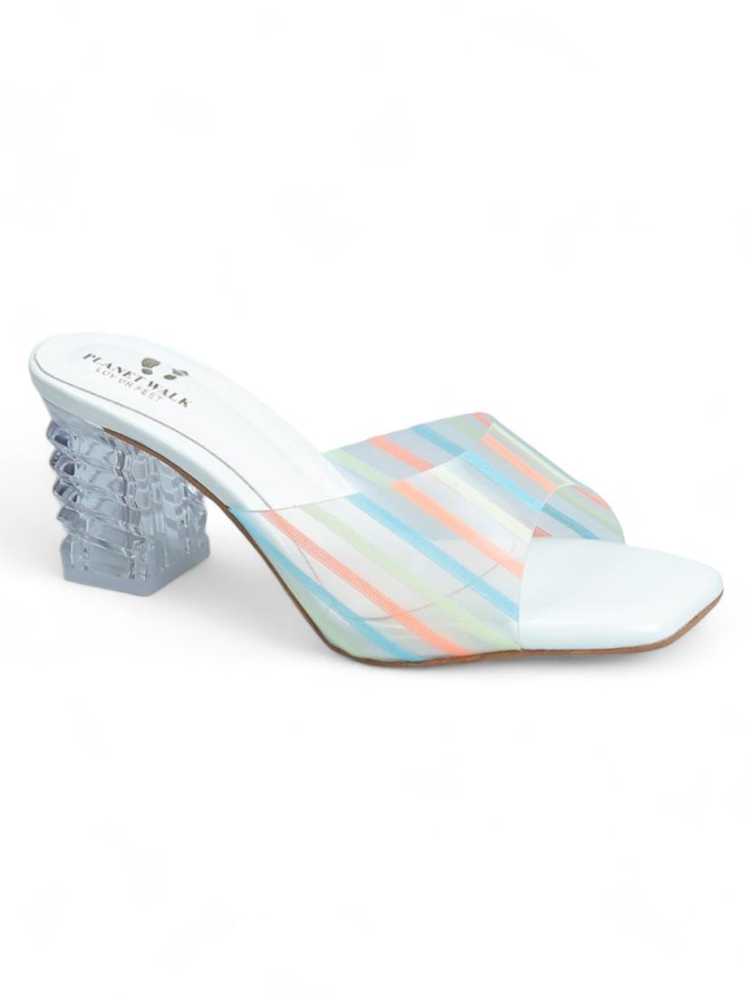 white synthetic slip on sandals - 21500461 - Standard Image - 1