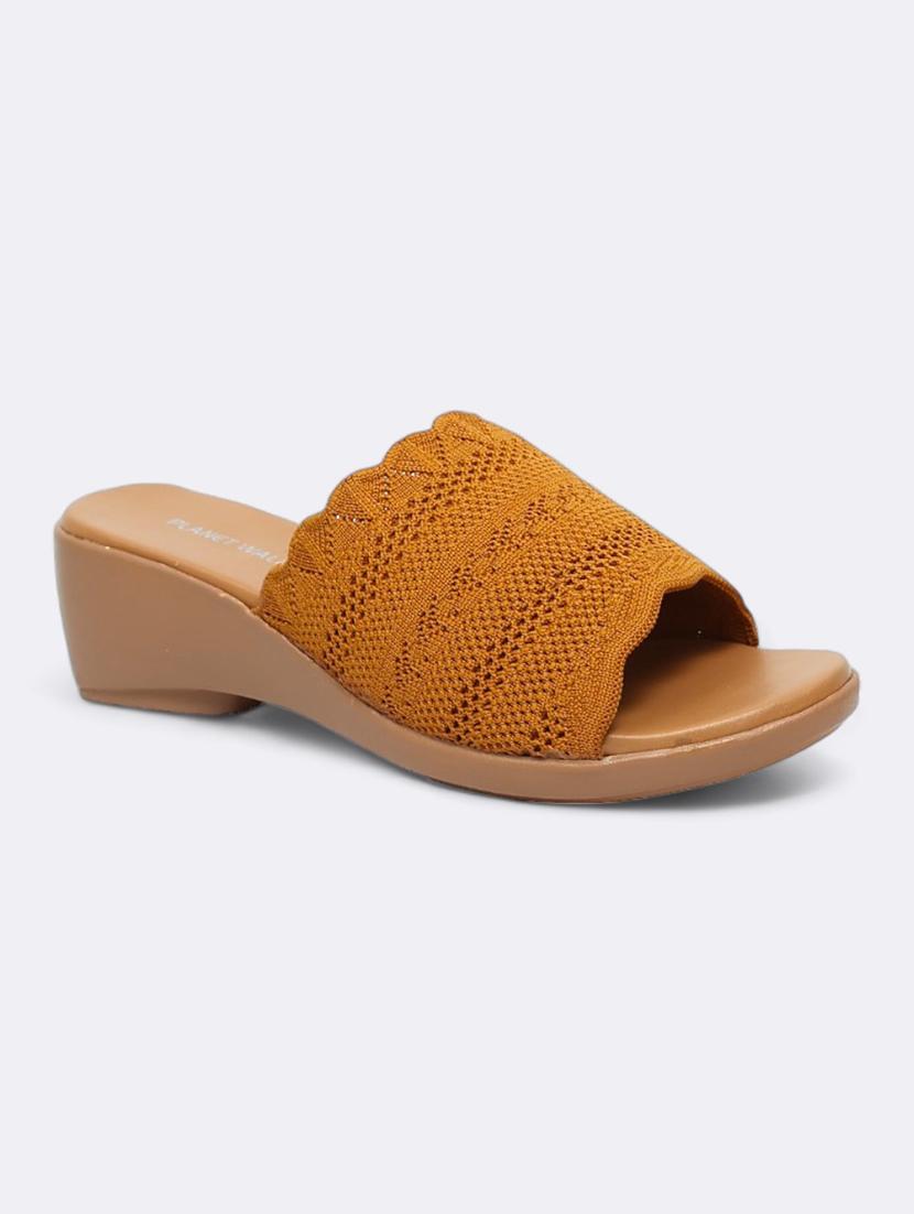 women tan slip on wedge - 21500464 - Standard Image - 1