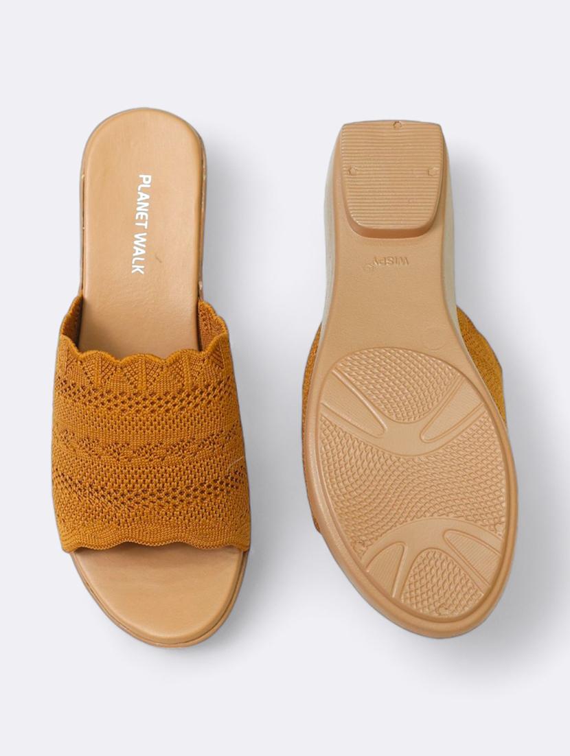 women tan slip on wedge - 21500464 - Standard Image - 4