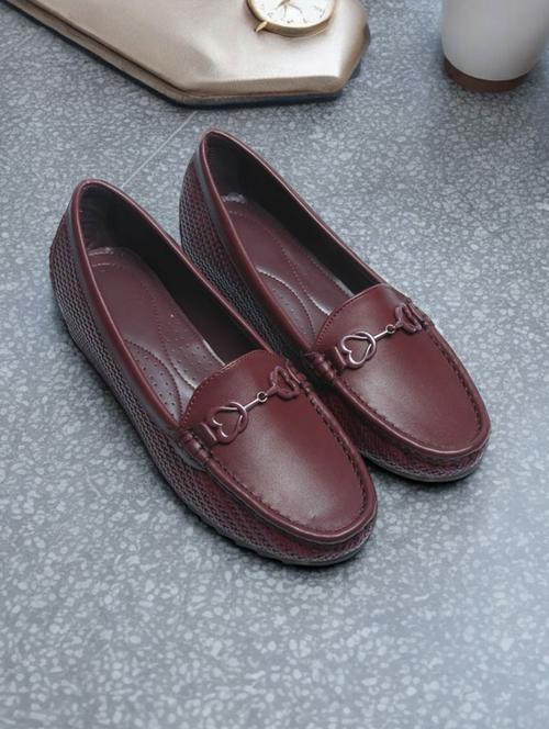maroon synthetic slip on sandals - 21500487 -  Standard Image - 0