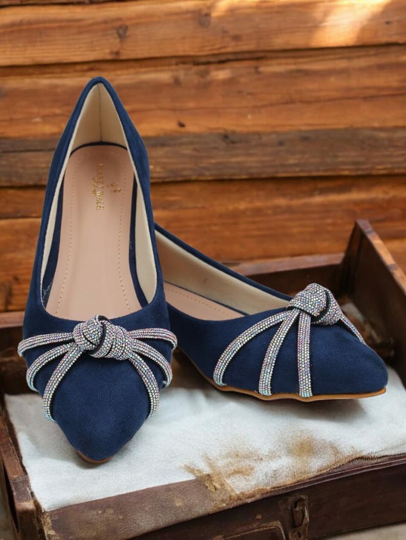 blue suede ballerina - 21500492 -  Zoom Image - 0