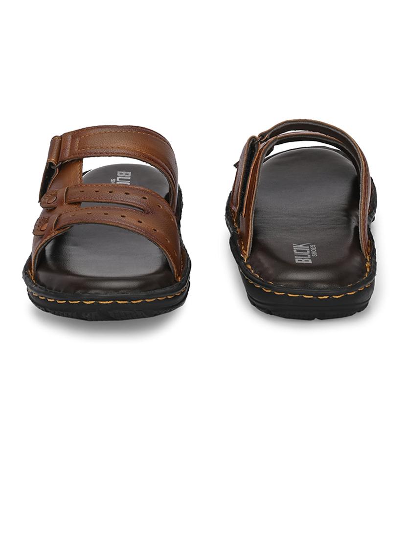 men brown slip on sandal - 21500676 - Standard Image - 4