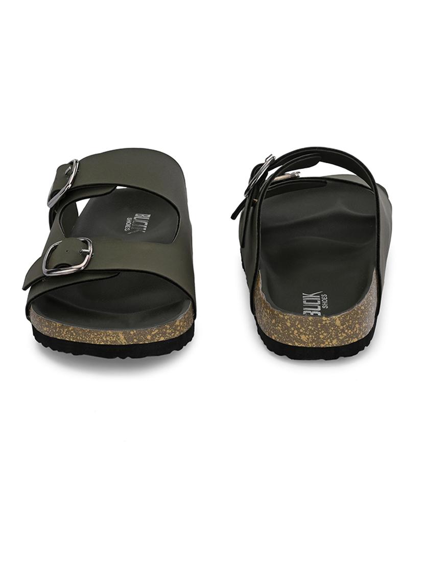 men olive slip on sandal - 21500681 - Standard Image - 4