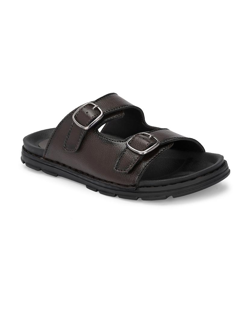 men brown slip on sandal - 21500683 -  Standard Image - 1