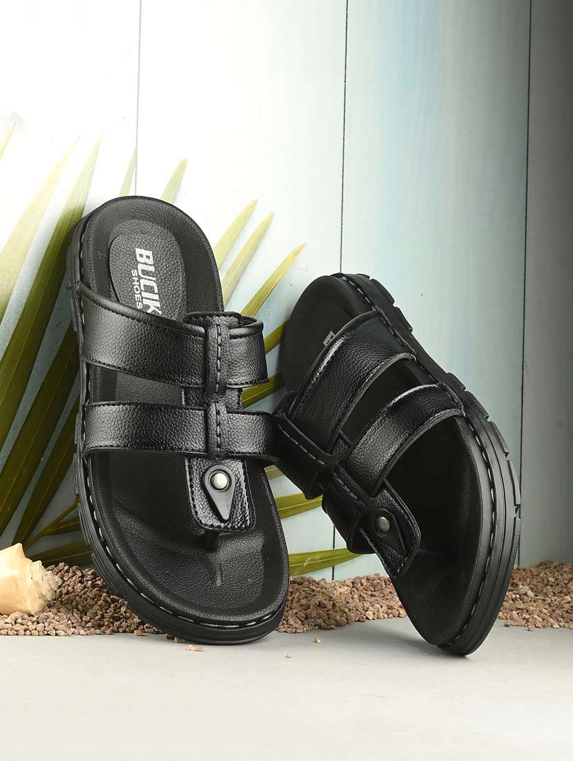 men black slip on sandal