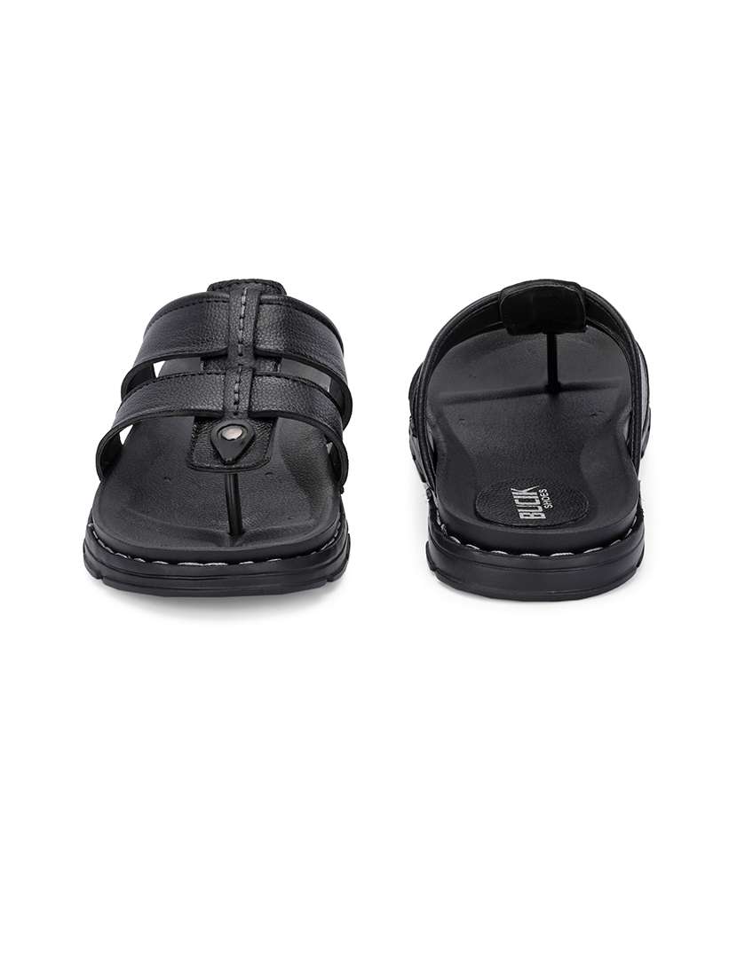 men black slip on sandal - 21500684 -  Standard Image - 4