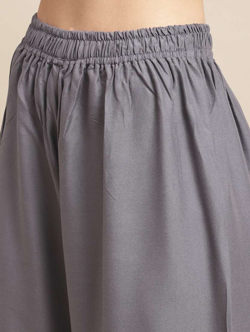 women multicolored solid set of 2 palazzos - 21500707 -  Standard Image - 4