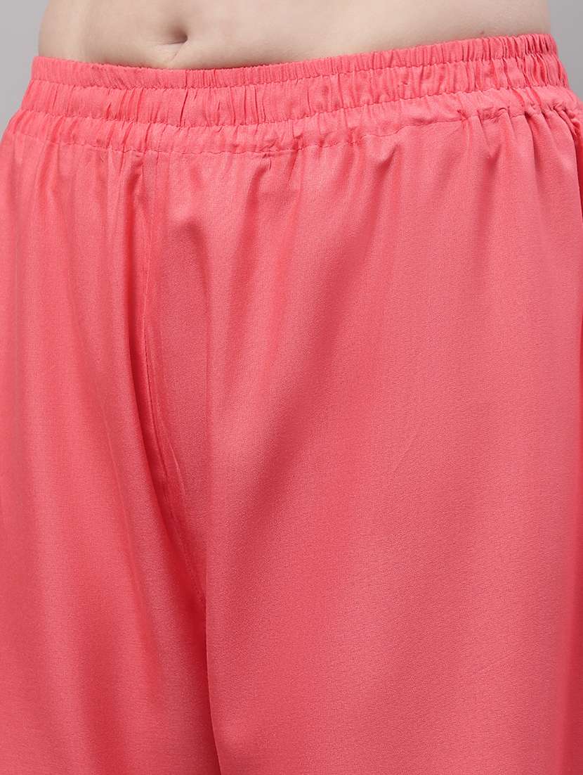 women multicolored solid set of 2 palazzos - 21500715 -  Standard Image - 4