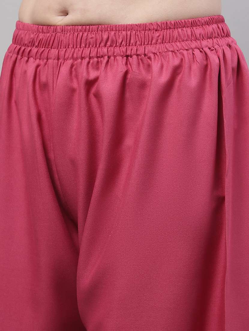 women multicolored solid set of 2 palazzos - 21500718 -  Standard Image - 4