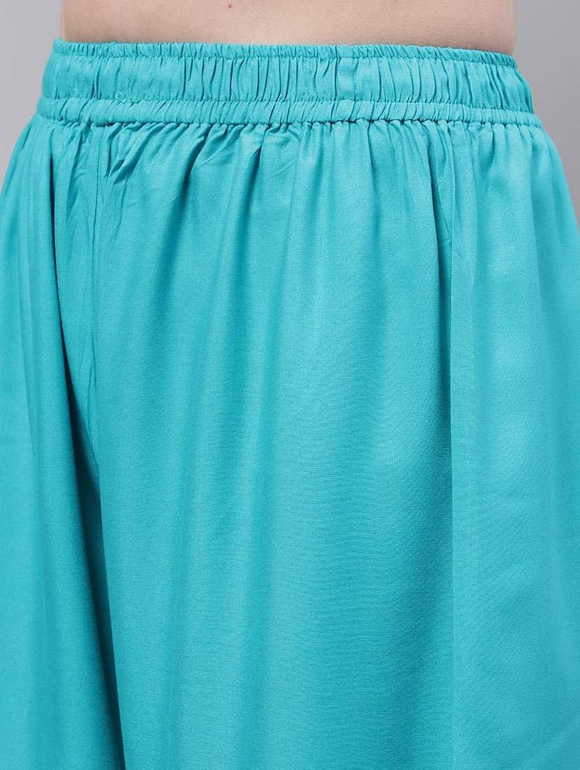 women multicolored solid set of 2 palazzos - 21500748 -  Standard Image - 4