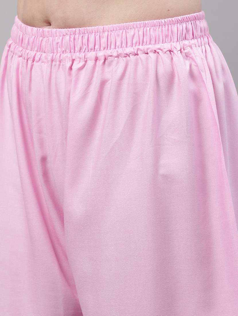 women multicolored solid set of 2 palazzos - 21500763 -  Standard Image - 4