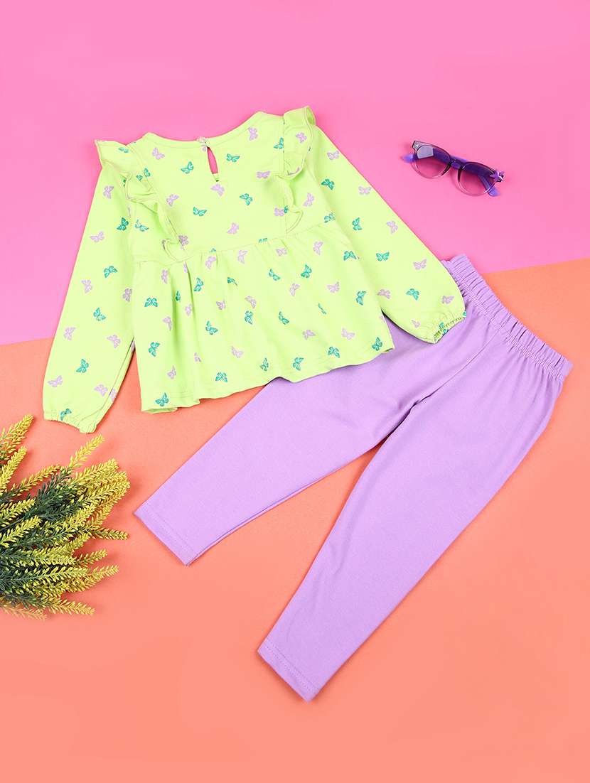 girls printed full lenght twin set - 21500863 -  Standard Image - 1