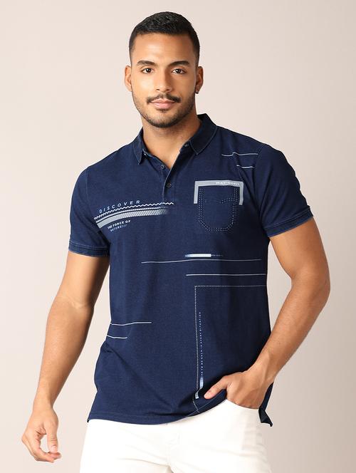 men polo neck front print t-shirt - 21501005 -  Standard Image - 0