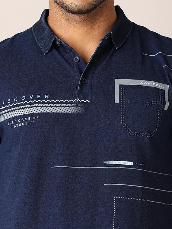 men polo neck front print t-shirt - 21501005 - Standard Image - 4
