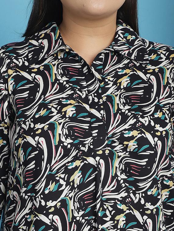 black printed regular top - 21501070 - Standard Image - 4