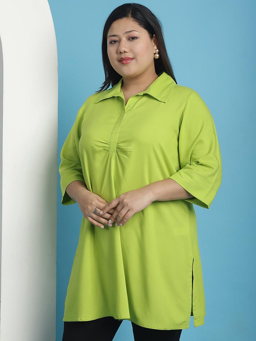 green solid regular top - 21501075 -  Standard Image - 1