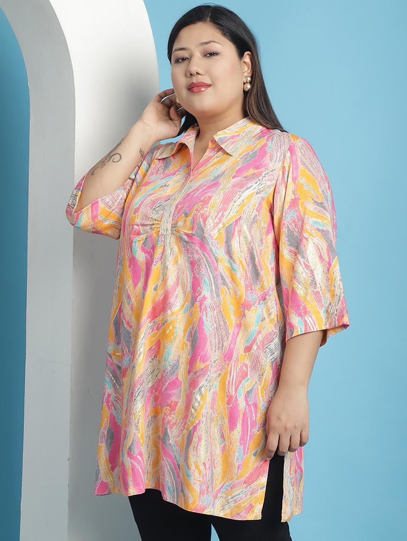 pink printed regular top - 21501082 - Standard Image - 1