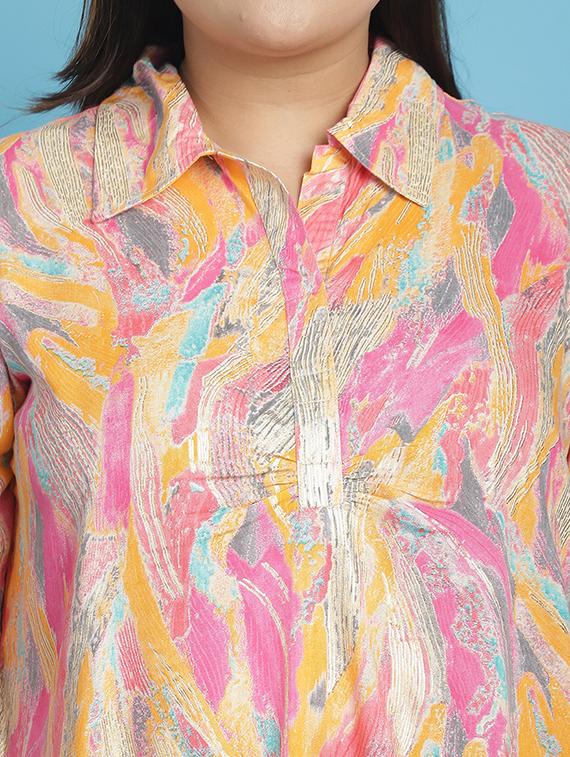 pink printed regular top - 21501082 - Standard Image - 4