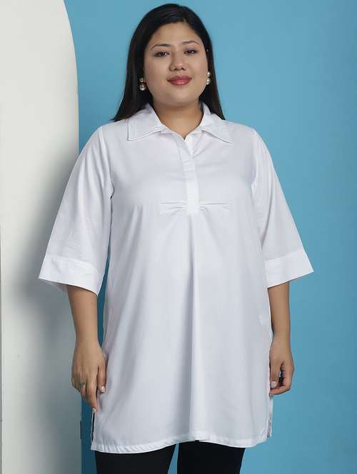 white solid regular top - 21501087 -  Standard Image - 0