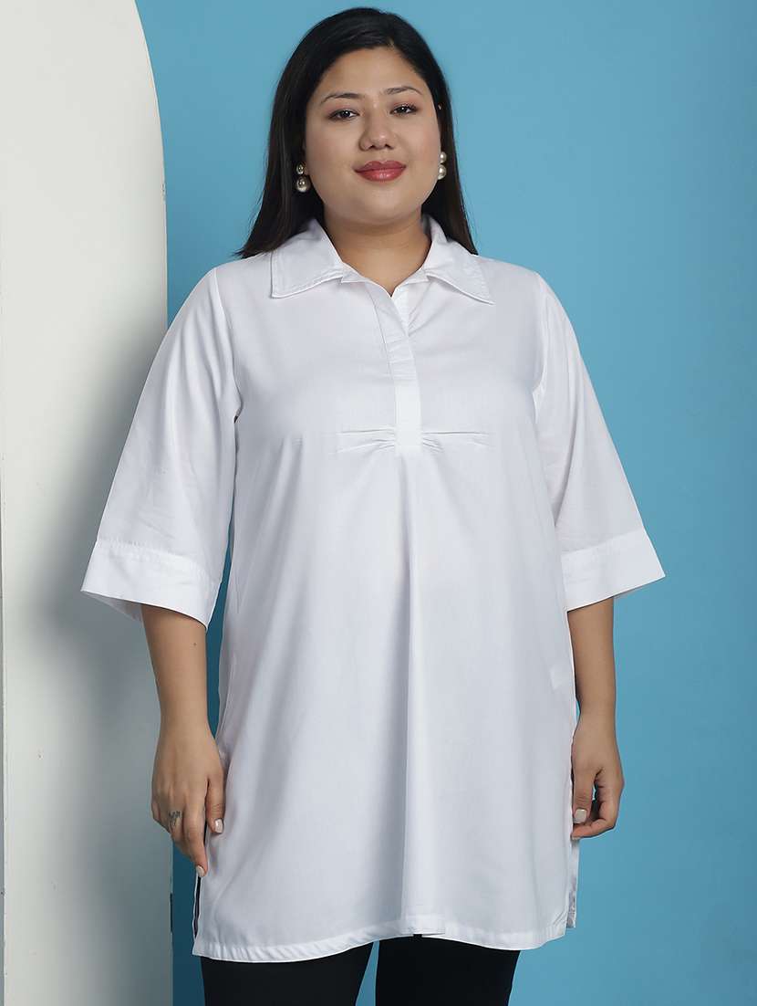 white solid regular top - 21501087 -  Zoom Image - 0