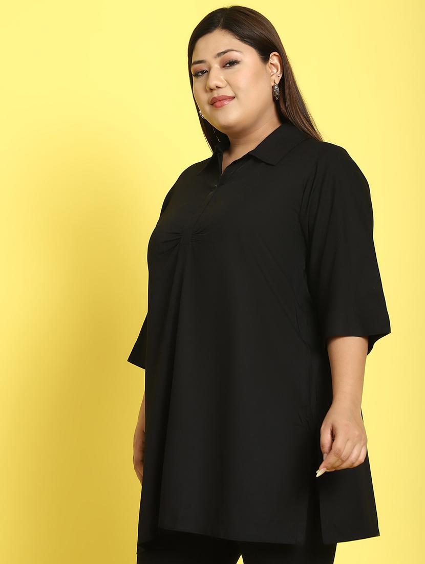 black solid regular top - 21501090 -  Standard Image - 1