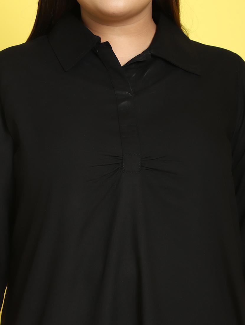 black solid regular top - 21501090 - Standard Image - 4