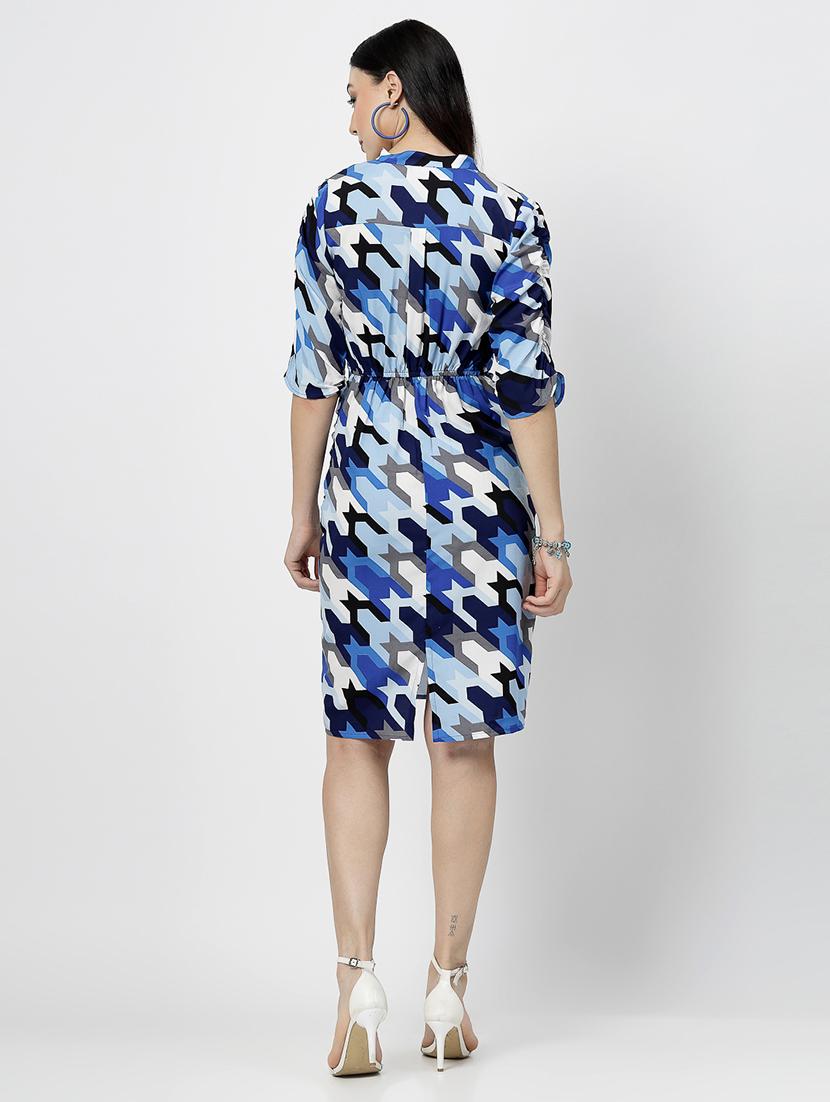 royal blue poly crepe bodycon dress - 21501111 - Standard Image - 4