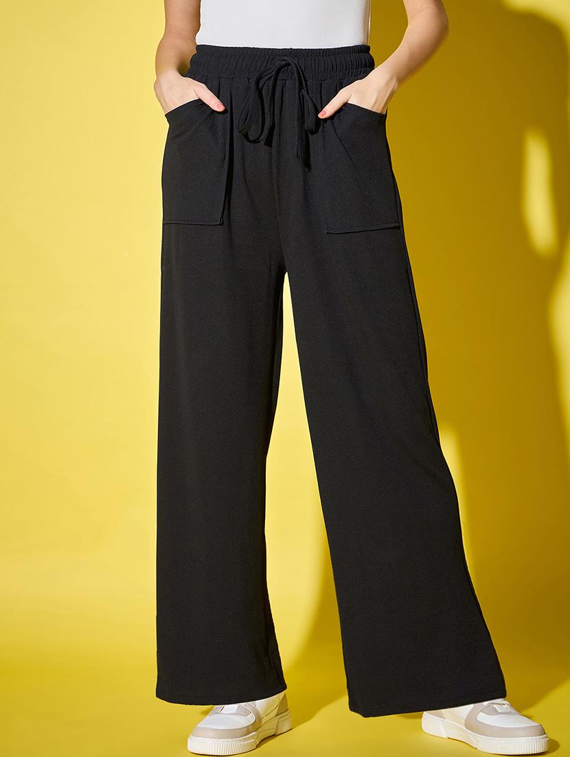 women high-rise solid flat front trouser - 21501154 - Zoom Image - 0