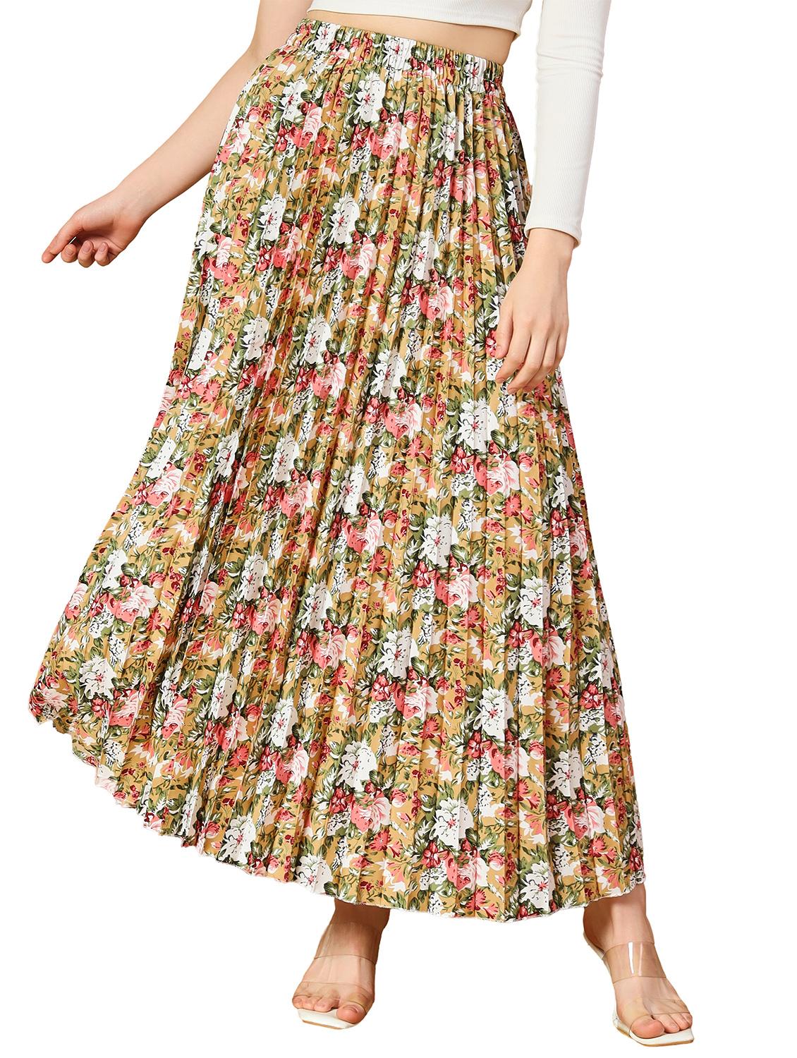 women mid-rise printed pleated skirt - 21501478 - Zoom Image - 0