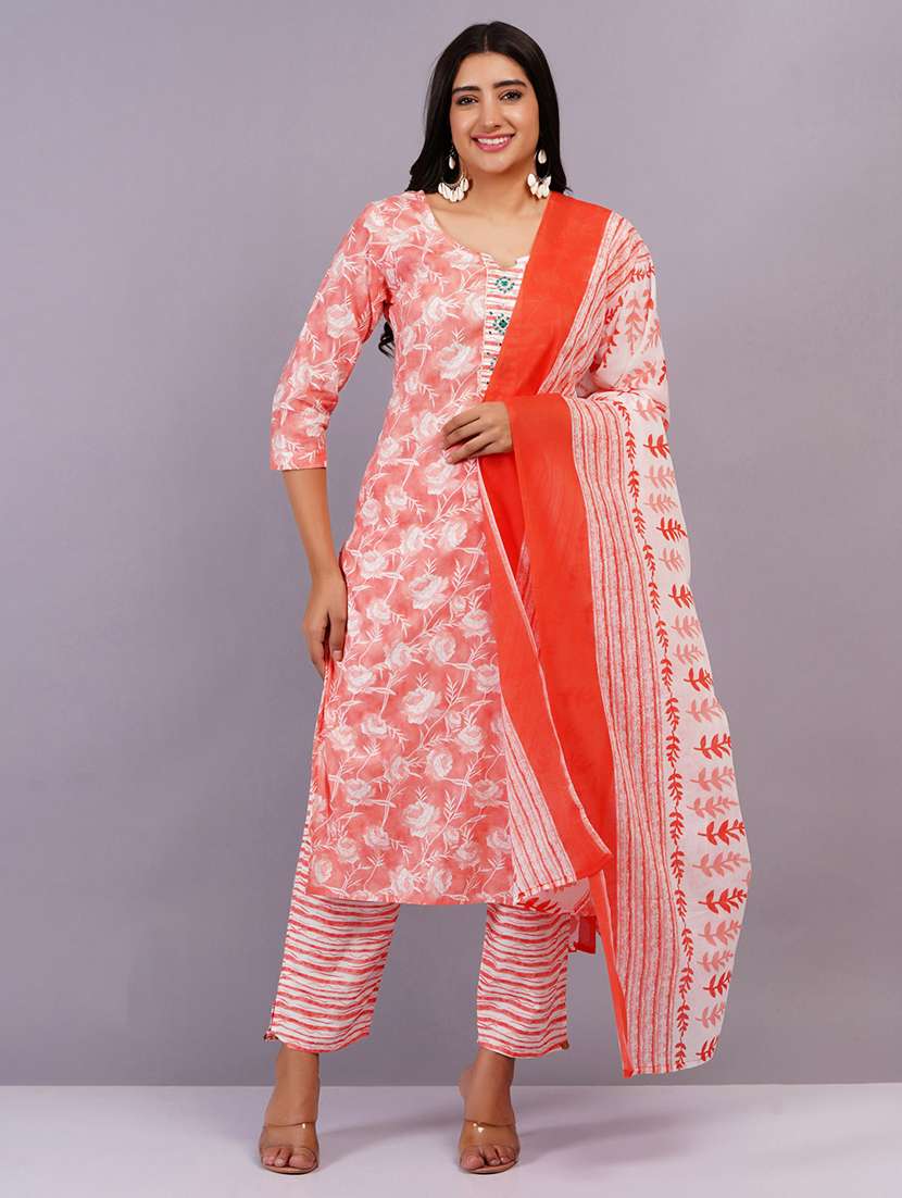 women orange printed suit set - 21501650 -  Standard Image - 1