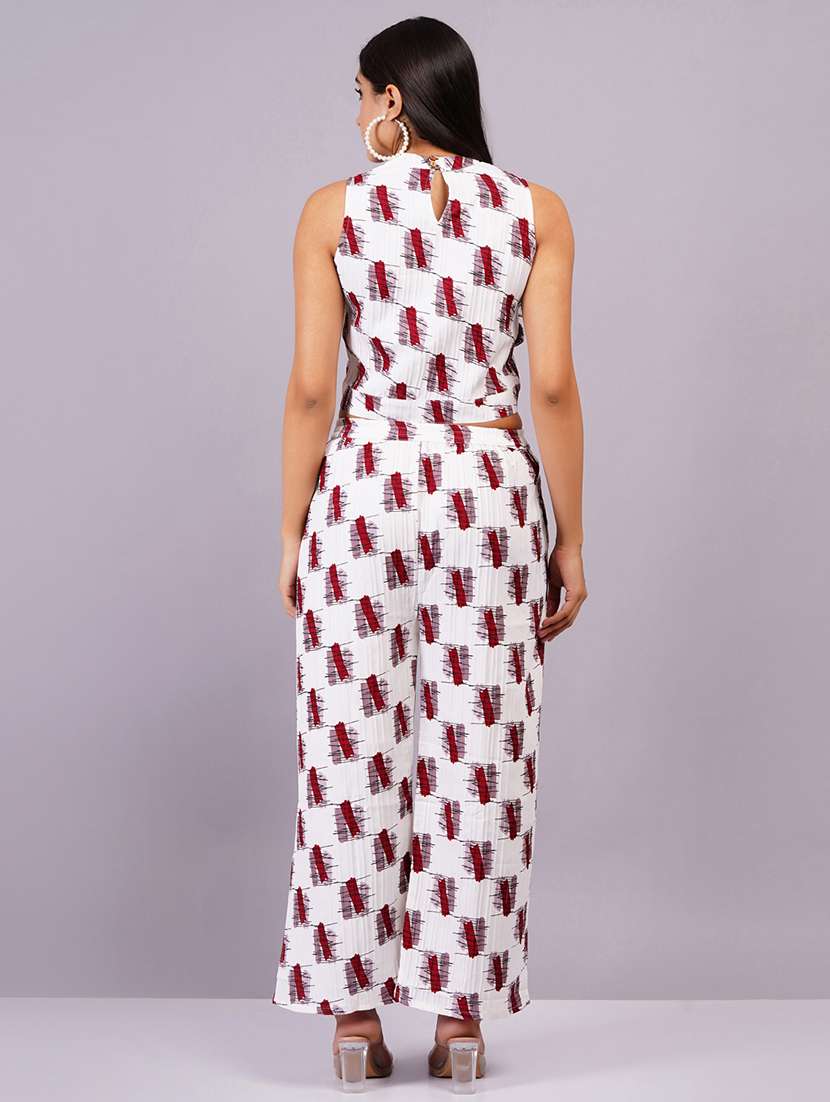 women white top & palazzo co-ord set - 21501691 - Standard Image - 4