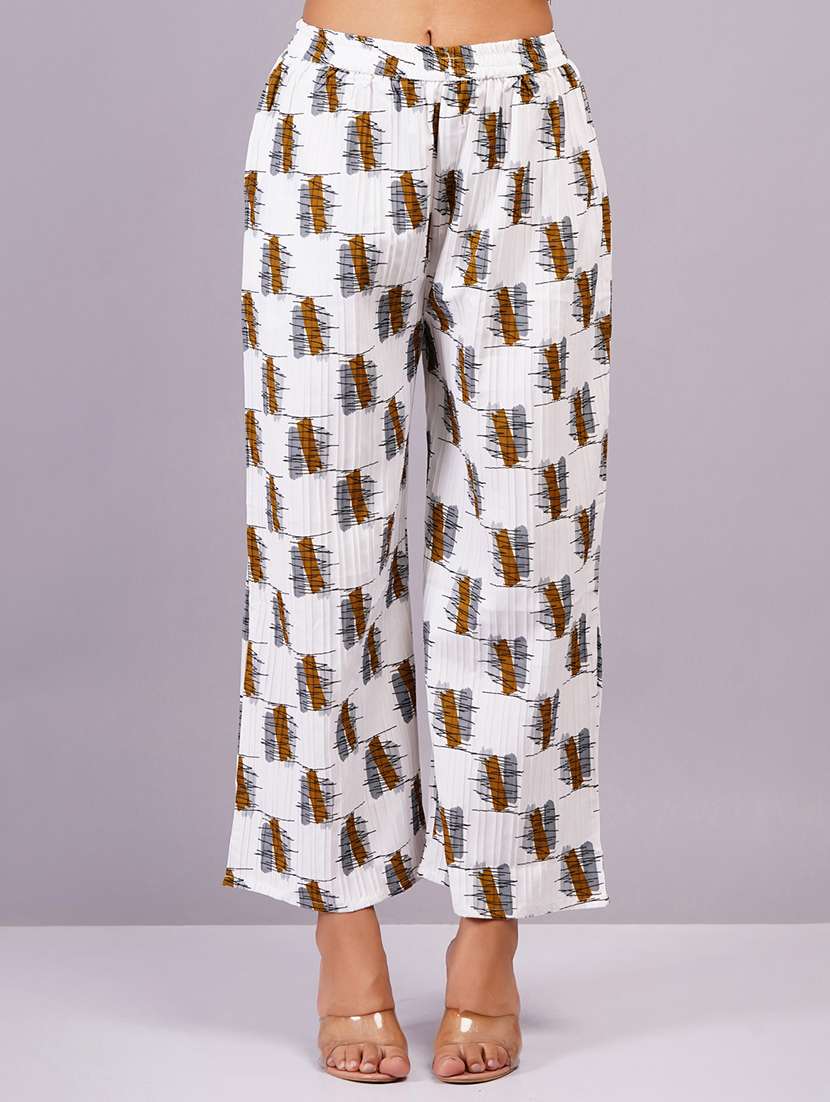 women white printed top & palazzo co-ord set - 21501692 - Standard Image - 4