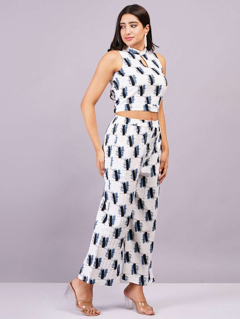 women white printed top & palazzo co-ord set - 21501693 -  Standard Image - 1