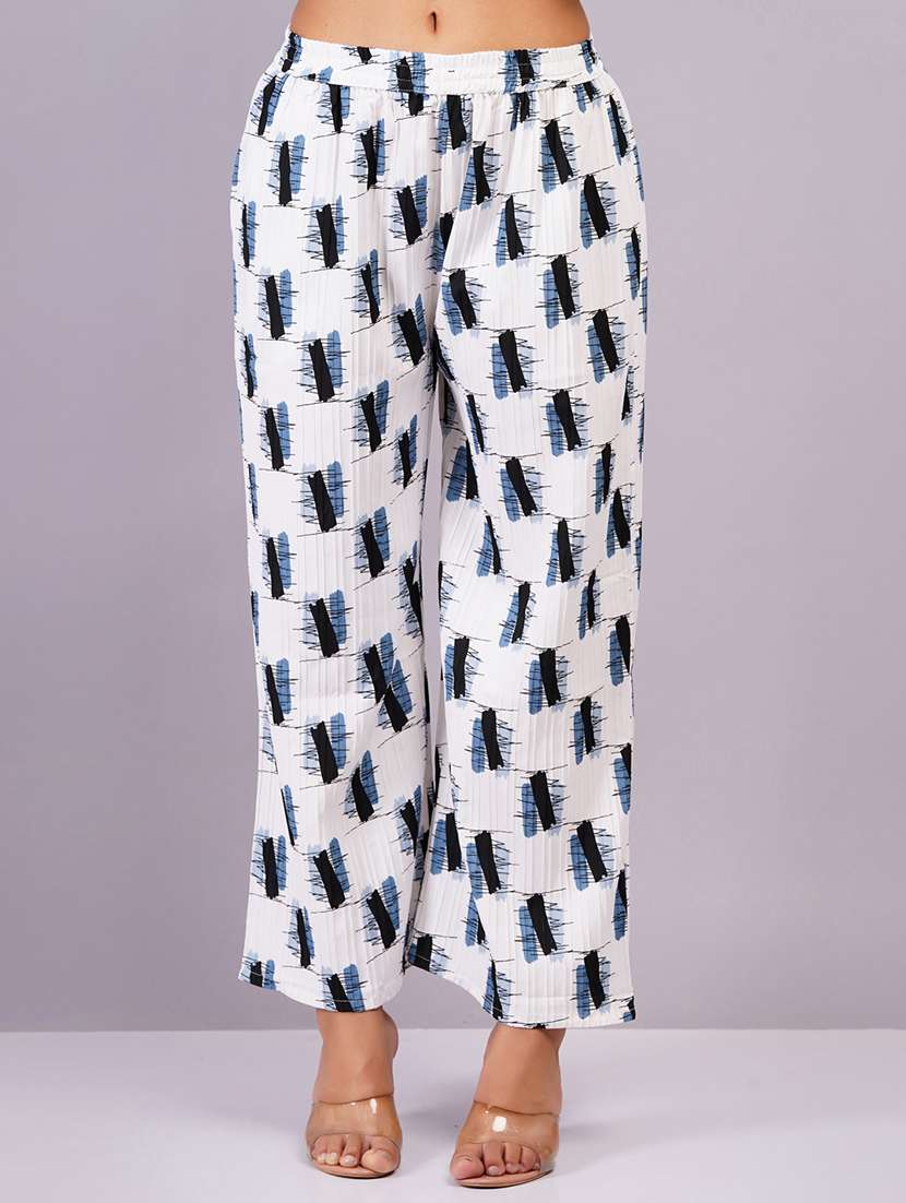 women white printed top & palazzo co-ord set - 21501693 - Standard Image - 4