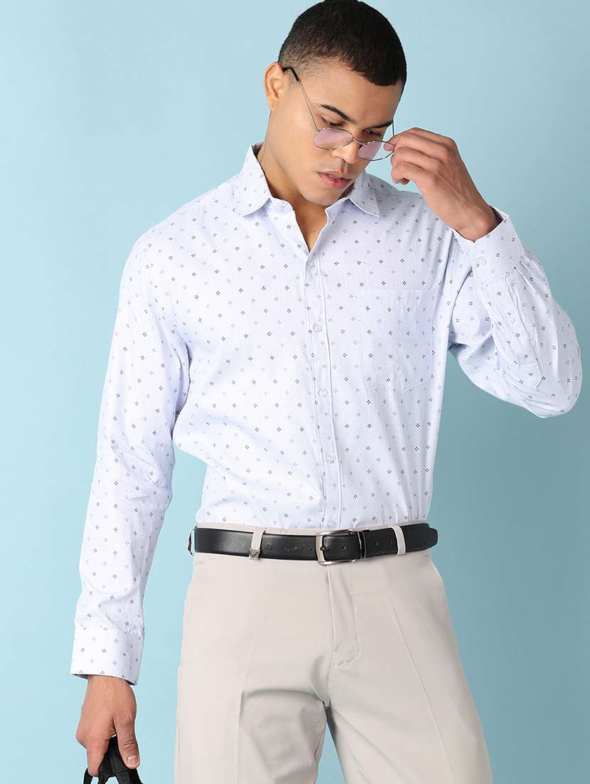 men printed long sleeve formal shirt - 21501773 -  Standard Image - 1