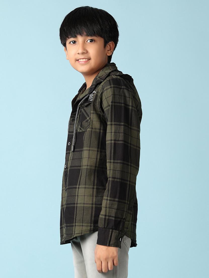 boys checkered long sleeve casual shirt - 21501776 - Standard Image - 1