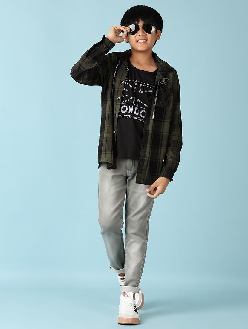 boys checkered long sleeve casual shirt - 21501776 - Standard Image - 4