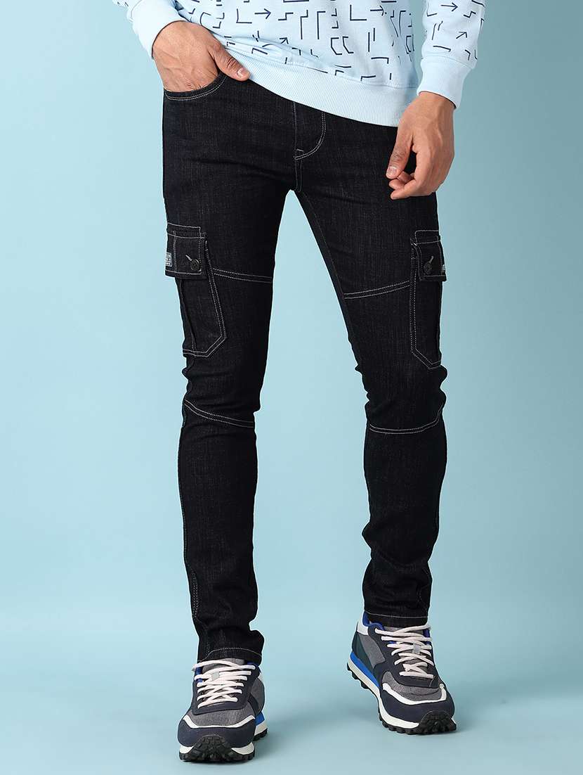 men solid mid rie regular fit cargo - 21501891 -  Standard Image - 1