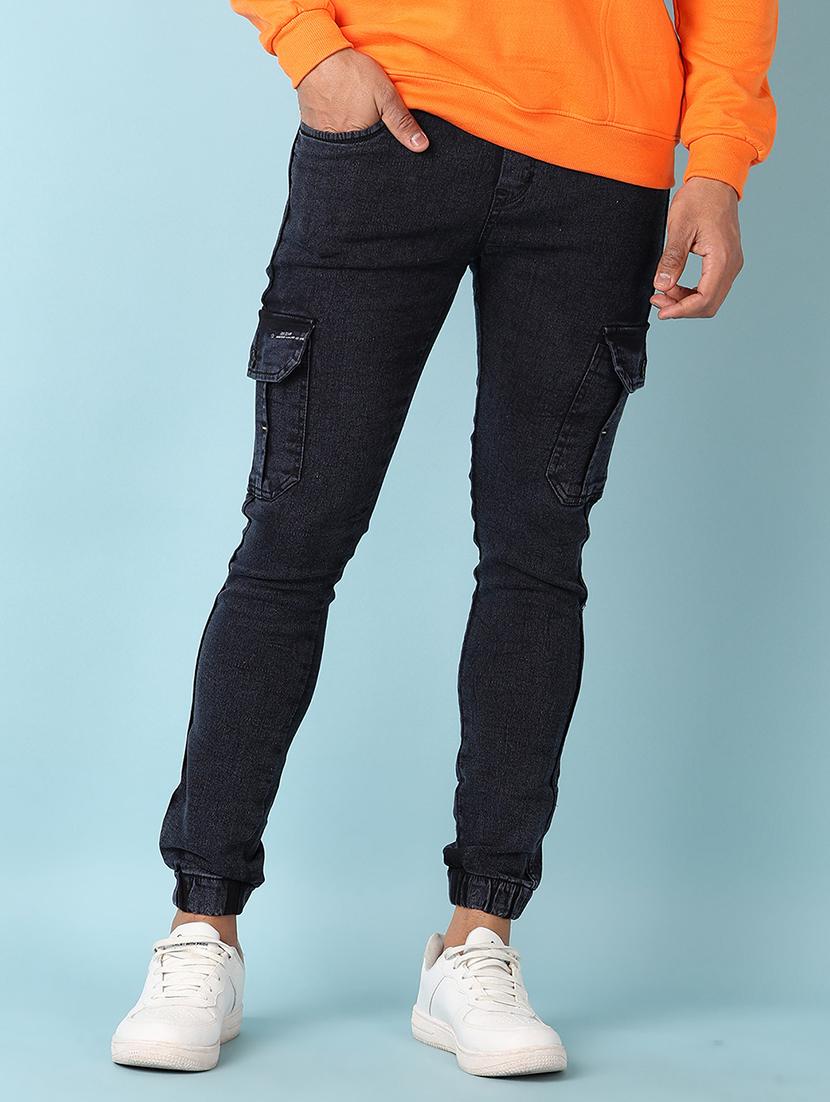 men solid mid rie slim fit cargo - 21501893 -  Standard Image - 1