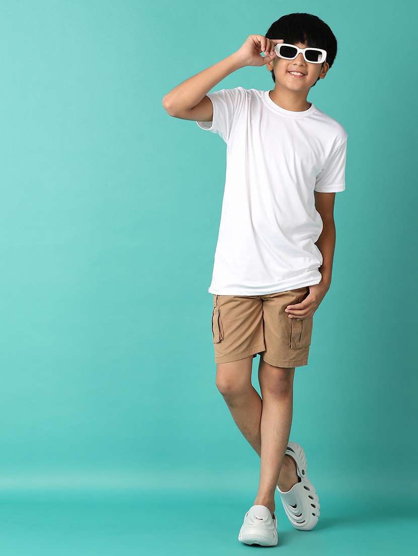 boys solid mid rise shorts with drawstring - 21501898 -  Standard Image - 4