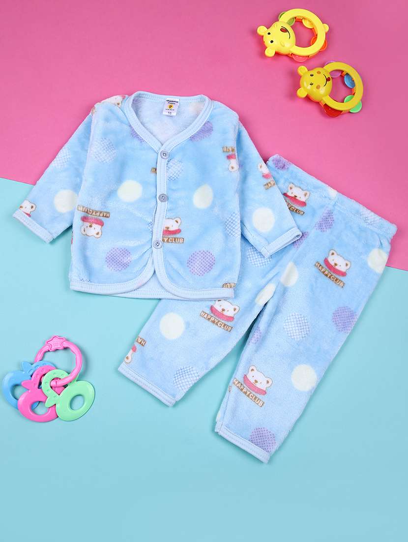 kids printed full length twin set