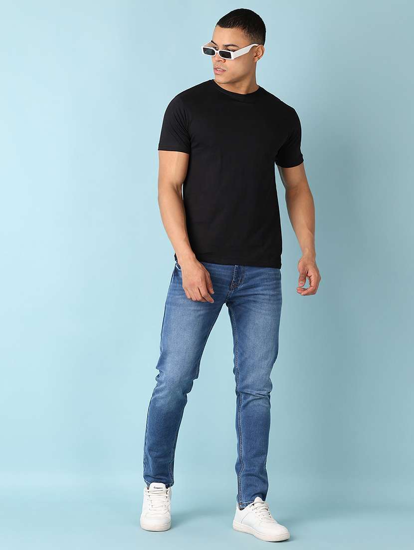 men solid mid rise full length jean - 21501944 - Standard Image - 4