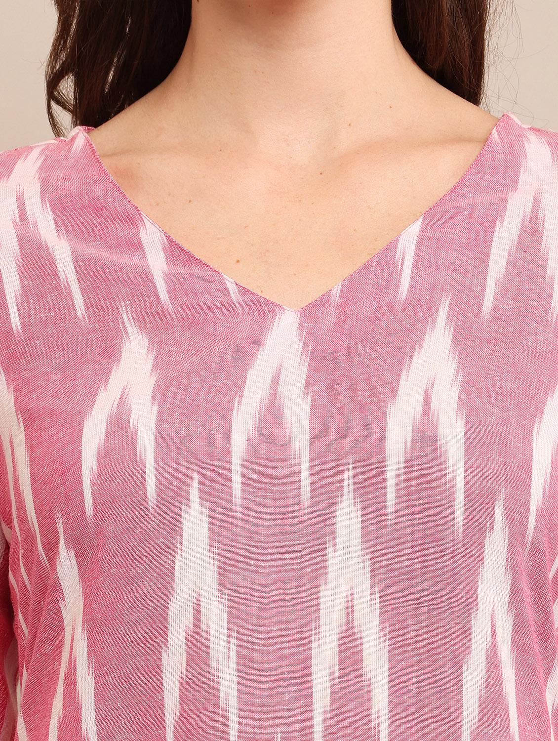 women pink printed a-line kurta - 21502073 - Standard Image - 4