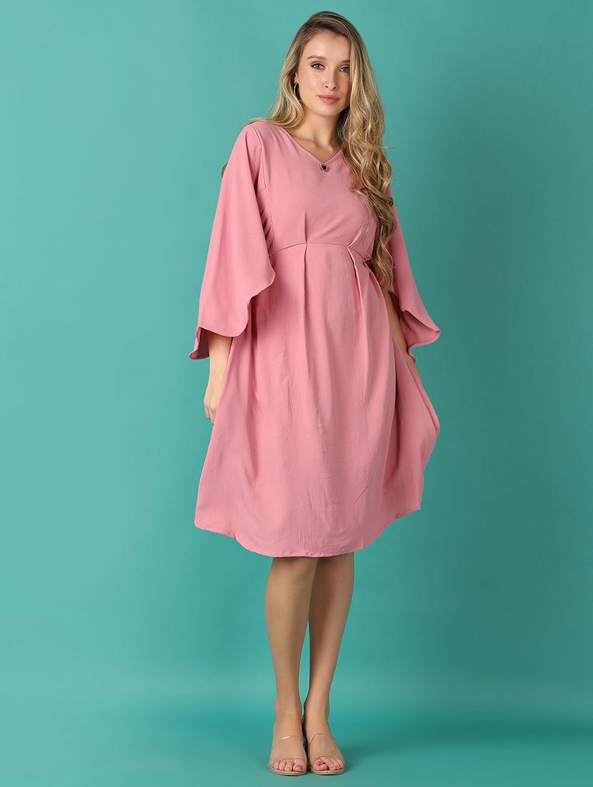 pink polyester aline dress - 21502255 - Zoom Image - 0