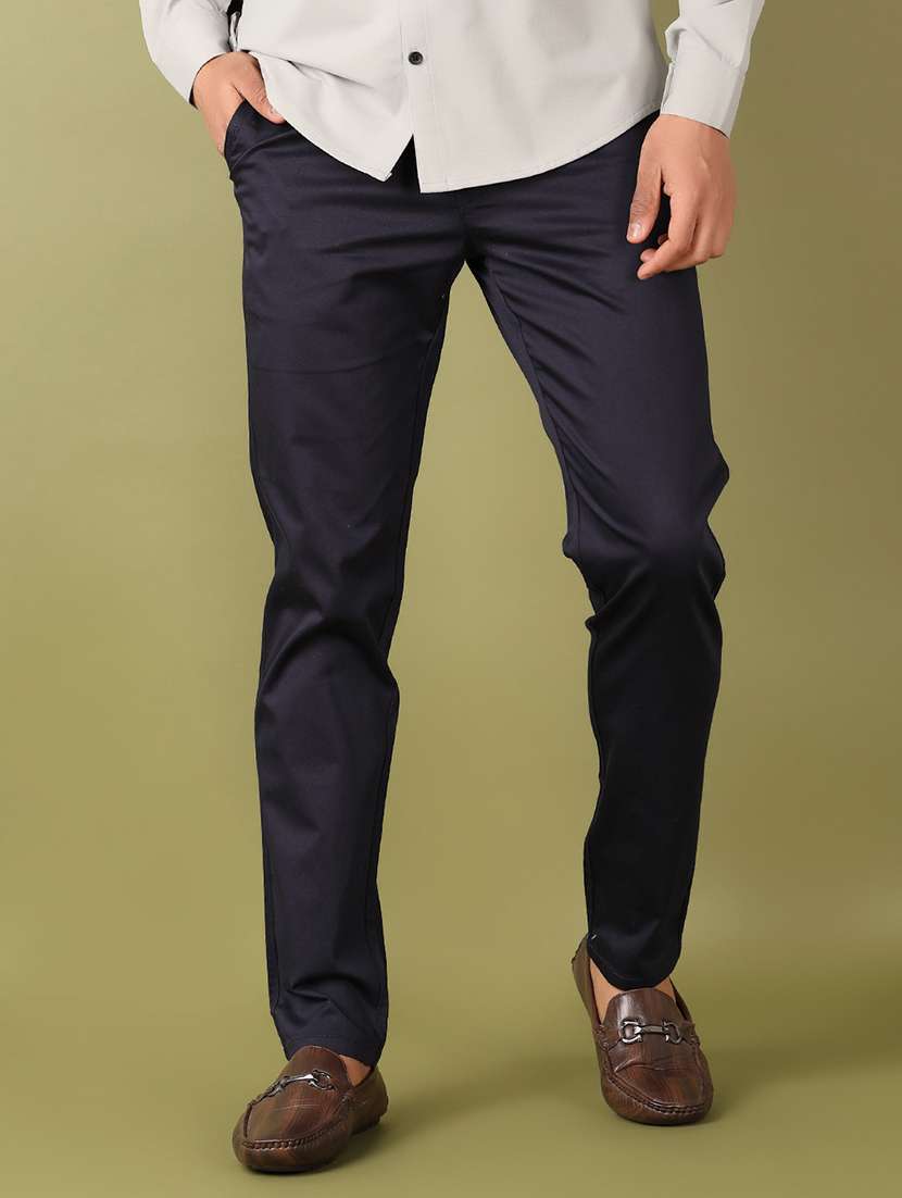 men mid rise solid chinos - 21502282 -  Standard Image - 1