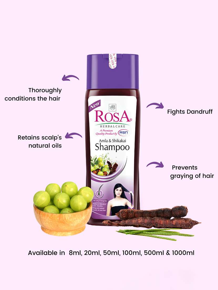 rosa amla & shikakai shampoo with reetha i herbal ingredients i long & strong hair -unisex (500ml) - 21502344 -  Standard Image - 1