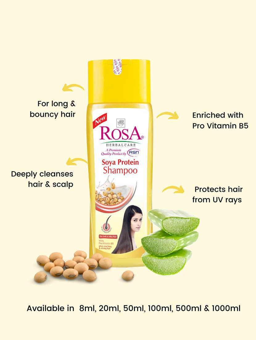rosa soya protein shampoo with pro-vitamin b5 i long & strong hair i herbal ingredient, unisex-500ml - 21502346 -  Standard Image - 1