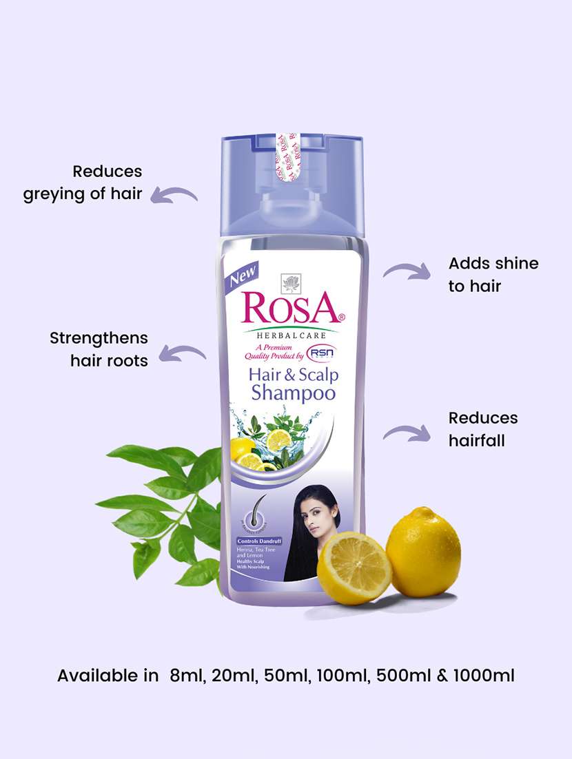 rosa hair & scalp shampoo with tea tree oil & lemon l dirt control dandruff from the scalp -1000 ml - 21502355 - Standard Image - 1
